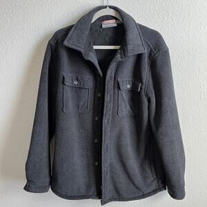 Rugged Elements Gray Fleece Sherpa Lined Shirt Jacket Men's S Winter Gorpcore